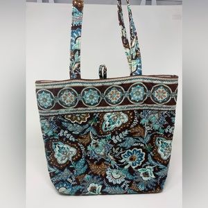 Vera Bradley Tote in Java Blue (missing button)